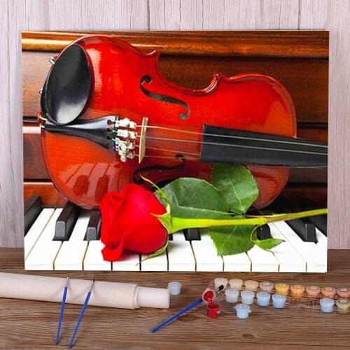 Flower Rose DIY Painting By Numbers Package Acrylic Paints 40*50 Canvas Painting Home Decor Kids Wall Art Drawing