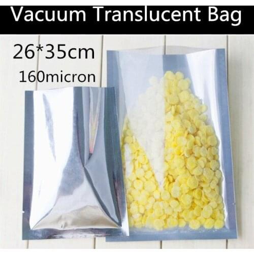 Wholesale 50pcs 26x35cm 160micron Large Clear+Aluminizing Foil Vacuum Bag Snack/Meat/Nuts Storage Bag Sealer Bag