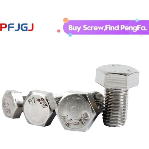 Peng Fa 304 stainless steel fine tooth external hexagon screw / screw / bolt M8*1M10*1M10*1.25M12*1.25M12*1.5