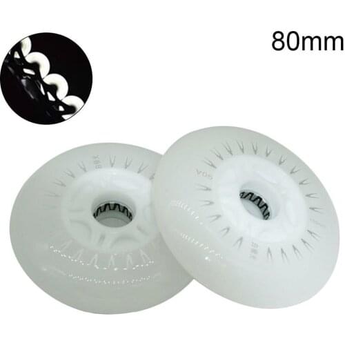 HOT 2Pcs 80/76/72mm In-line Speed Skate Skating LED Light Flashing Roller wheels for Inline Skates for Adults SEBA Roller Wheels