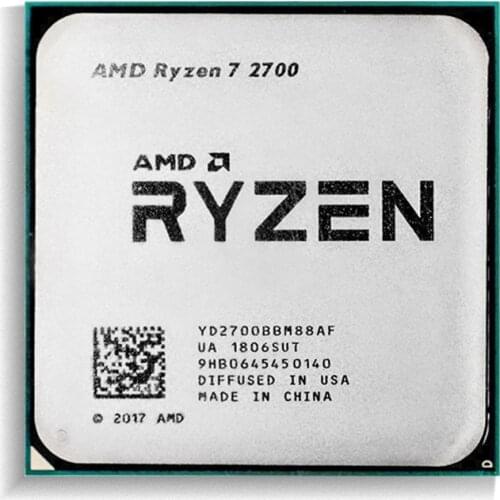 AMD Ryzen 7 2700 R7 2700 3.2GHz Eight-Core Sixteen-Thread CPU Processor L3=16M 65W YD2700BBM88AF Socket AM4