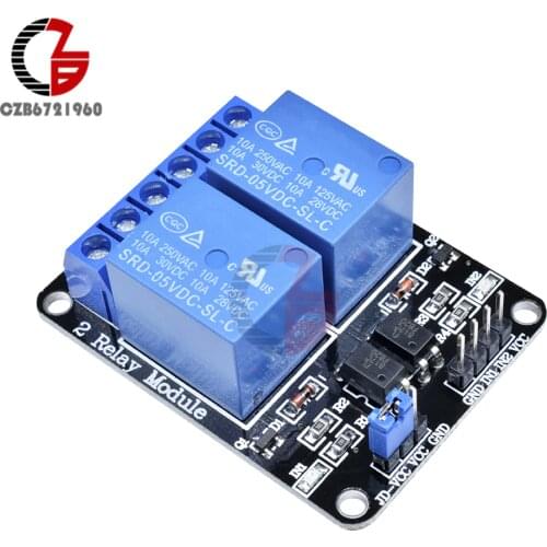 5V 2 Channel Relay Module Low Level Triggered 2-Way 2CH Relay Module with Optocoupler Expansion for Arduino ARM PIC AVR DSP