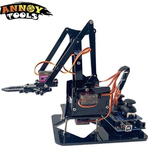 DIY Arduino Acrylic Robot Arm Robotic Claw Manipulator Arduino Kit 4 DOF Toys Mechanical Grab Manipulator Part Accessory