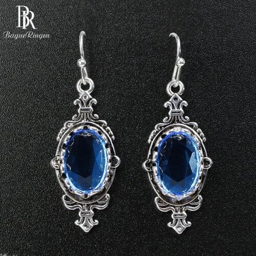 Bague Ringen Classic 925 925 sterling silver earring for charm women with sapphire gemstones women party wholesale gift