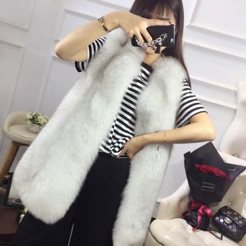 SF0245 Luxury 2017 Winter Fashion Womens Real Thick Whole Skin Style Fox Fur Waistcoat/ Furry Natural Fur Ladies' Real Fur Vest