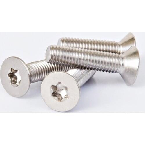 10/50pcs M1.6 M2 M2.5 M3 M4 M5 M6 M8 304 A2-70 stainless steel GB2673 Six-Lobe Torx Flat Countersunk Head Screw Six Lobe Bolt