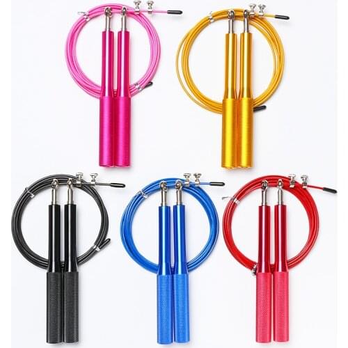 Jump Rope Crossfit Heavy Steel Wire Exercise Adjustable Training Fitness Equipment Workout Bearings Rapid Speed Skipping Gym