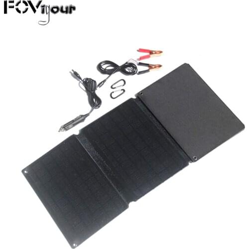 Fovigour 40W Foldable ETFE Solar Panel Portable Solar Charger with Dual 5V USB Ports & 12V DC for Cell Phone and 12V Batteries