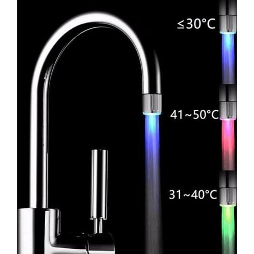 Light-up LED Water Faucet 7 Colors LED Faucet RGB Color Light Changing Water Faucet Kitchen Bathroom Accessories