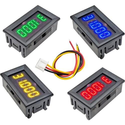 3V 5V 12V 24V 0-33.000V 5-Bits 3-Wires DC LED Digital Voltmeter 0.36 inch High Accuracy Car Voltage Meter Volt Tester Detector