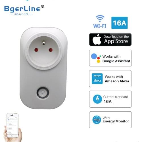 Wifi smart 16A FR France plug socket support smart life APP remote control voice control Timer function