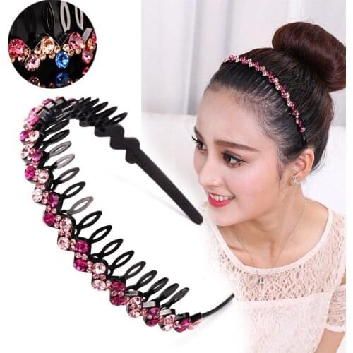 Fashionable and elegant hot sale rhinestone headband with teeth hairband womens hairpin acrylic wave fashion headband wholesale