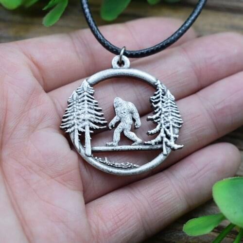 1pcs Bigfoot Walking a Log necklace Sasquatch totem spirit animal