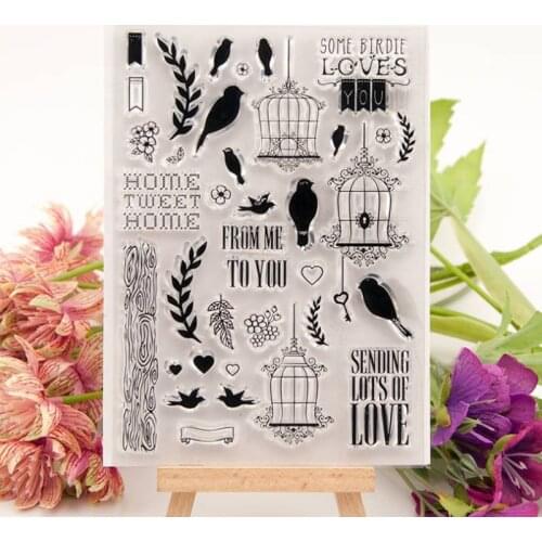 1pc Birdcage Transparent Clear Silicone Stamp Seal Cutting DIY Scrapbooking Rubber Coloring Embossing Diary Decoration Reusable