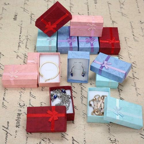 1pc Gift Box Ring Necklace Bracelet Earring Jewelry Boxes Paper Delicate Wedding Birthday
