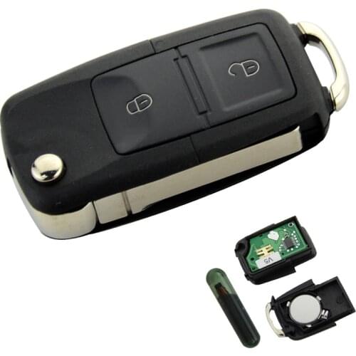 2 Button Remote Car Key Flip Folding 1JO 959 753 AG 434Mhz ID48 Transponder Chip For Volkswagen Golf 4 5 Passat b5/6 polo Touran