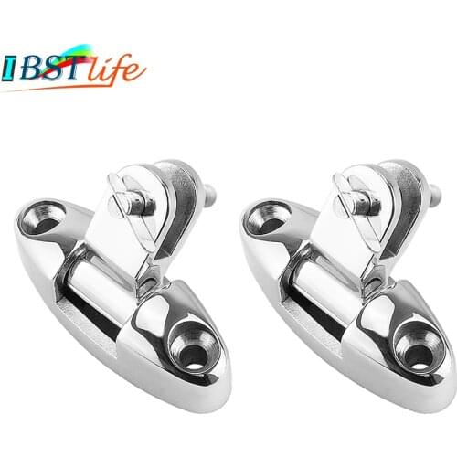 2PCS Stainless Steel 316 Boat Bimini Top Mount Swivel Deck Hinge With Rubber Pad Quick Release Pin Marine Accessories