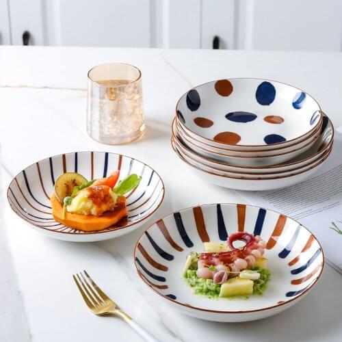 4.5/7/8Inches Creative Simple Underglaze Ceramic Tableware Western Food Dessert Breakfast Flat Plates