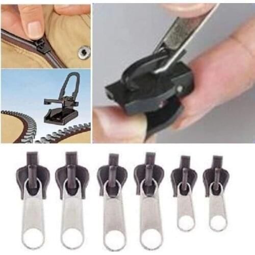 6/12pcs Universal Zipper Head Instant Fix Repair Replacement Zip Slider Teeth Rescue New Design Zippers Sewing Clothing
