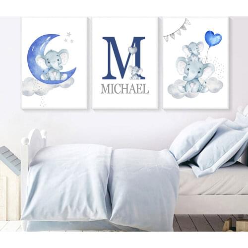5D DIY Diamond Painting Blue Moon Balloon Nordic Elephant Painting Picture Kindergarten Wall Art Kindergarten Nordic Picture