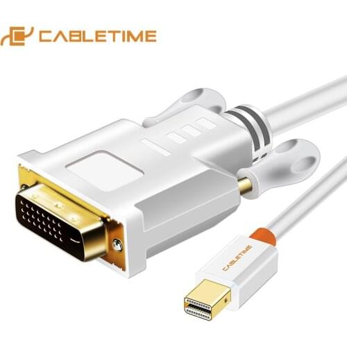 CABLETIME MINI DisplayPort to DVI Cable DP to DVI-D 24+1 Cable 1080P DP Male to DVI Male to Cable for Projector Monitor C059