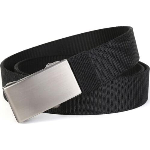 Kemeiqi Mens Outdoor Tactical Sports Nylon Belt Canvas Webbing Belt Dazzling Mens Belt Leisure Luxury Buckle Belt Men