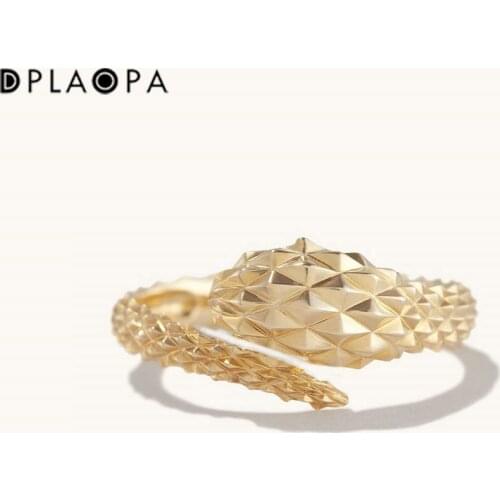 DPLAOPA 925 Sterling Silver Snake Adjustable Ring Women Rock Punk Women Round Fine Jewelry 2021 Wedding Gift Jewels