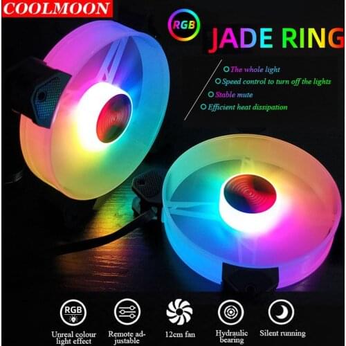 Coolmoon PC Chassis Cooling RGB Fan AURA SYNC with IR Remote Quiet Computer Case Radiator 5V Mute Ventilador PC Case RGB Fan