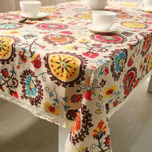 Linen Lacework Table Cloth Tablecloth Table Cover High Quality Bohemian Style Free Shipping Southeast Asia Nepal Style Dinner