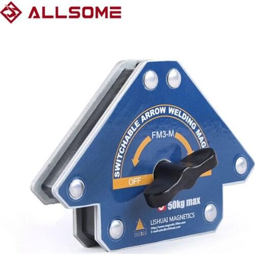 ALLSOME FM3 Magnetic Welding Fixer Holders With Switch Multi-angle 45°,90°, 135° Neodymium Magnet Holding Auxiliary Locator Tool