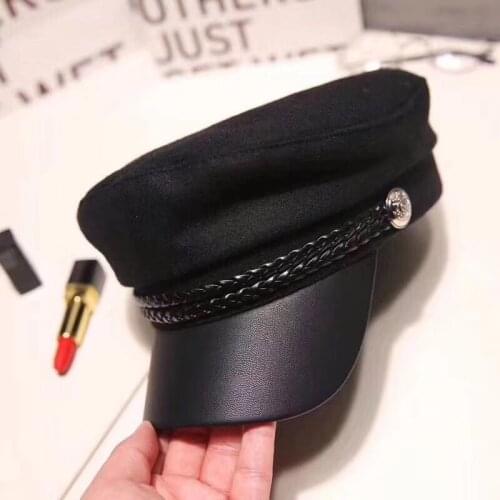 Fashion Women Hats Retro Navy Cap Casual Octagonal Cap College Style Flat Baseball Cap Unisex All-match Street Wear Baseball Hat