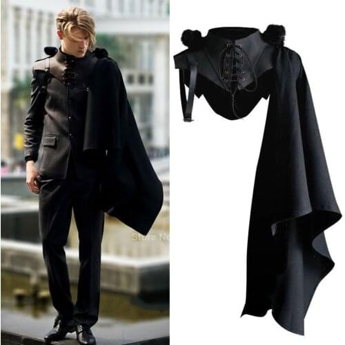 Men Knight Cosplay Armor Vintage Hodded Cape Steampunk Fashion Clothing Medieval Costuem Women Halloween Priest Carnival Party