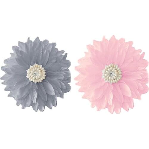 Soft Feather Conch Artificial Flower Wall-Mounted Wedding Decoration Stage Party Home Decoration