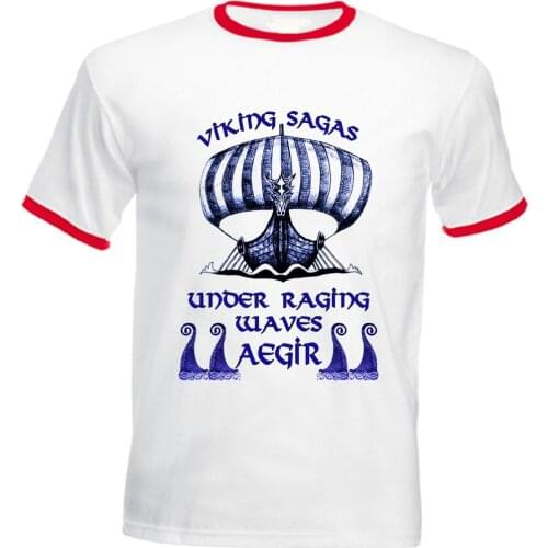 Viking Sagas - New Red Ringer 2019 Spring Slim Fit Men T Shirt Hipster O-Neck Popular Tops Homme Suit