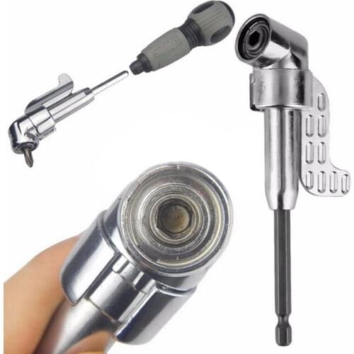 Magnetic 1/4 Inch Hex Drill Bit Socket Adaptor Sleeve Holder 105 Degree Right Driver Angle Extension Drilling Shank Screwdriver