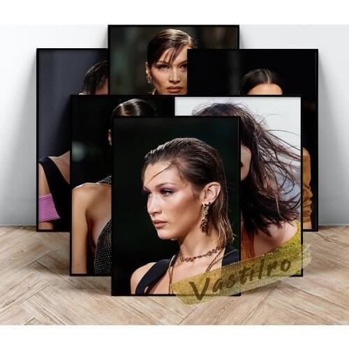 Bella Hadid America Model Poster, Beauty Canvas Painting, Music Star Art Prints, Living Room Bedroom Wall Stickers, Fans Collect