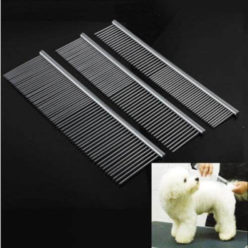 Pro Metal Double Row Teeth Brush Grooming Hair Comb Hair Trim Rake Tool for Pet Dog Cat Hairdressing Combs