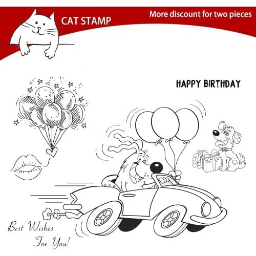 Funny Dog Happy Birthday Transparent Clear Stamps For Scrapbooking Card Making Photo Album Silicone Stamp DIY Decorative Crafts