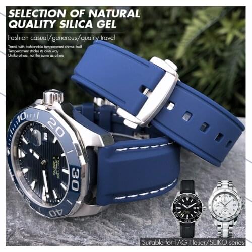 20mm 22mm Rubber Watch Strap for TAG HEUER CARRERA Seiko Watch Band for Omega Seamaster IWC Longines Tissot Casio Citizen