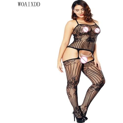 Sexy Lingerie Body Hot Erotic Fishnet Bodystocking Plus Size Costumes For Women Open Crotch Babydolls Erotic Underwear