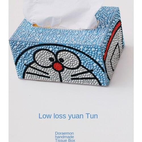 DIY Smile Word Picture Doraemon Diamond Painting Tissue Box Storage Box Jewelry Box Diamond Embroidery Cross Stitch Home Decor