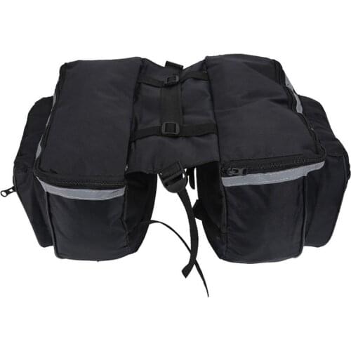 Double Sided Bicycle Saddle Bag Waterproof Black Mountain Road Bike Bags Panniers High Capacity Cycling Seat Pack Pouches