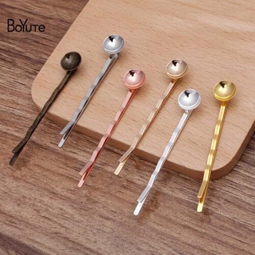 BoYuTe (30 Pieces/Lot) 55*2MM Hairpins Welding 10MM Cup Vintage Hair Accessories Diy Handmade Materials Wholesale