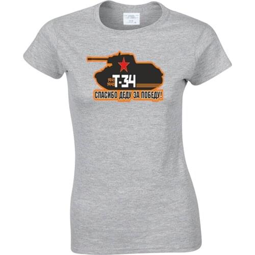 T-34 TANK Tshirt 2019 New Womens Summer O-neck T shirt Quality Cotton T-shirt Female Harajuku Woman Tees Shirt Short Sleeve