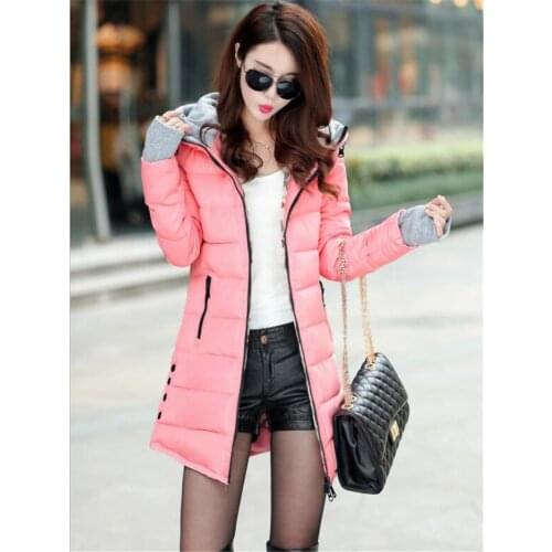 2020 women winter hooded warm coat plus size candy color cotton padded jacket female long parka womens wadded jaqueta feminina
