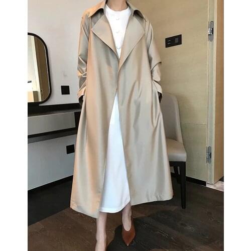 2019 Autumn New High Quality Womens Trench Coat With Belt Female Windbreaker Loose Casual Business Outerwear Large Size 4XL M84