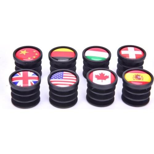 1 Pair Bicycle National Flag Handlebar End Plugs For Mountain Road Bike Bicycle Grips Parts - 2.2*2cm