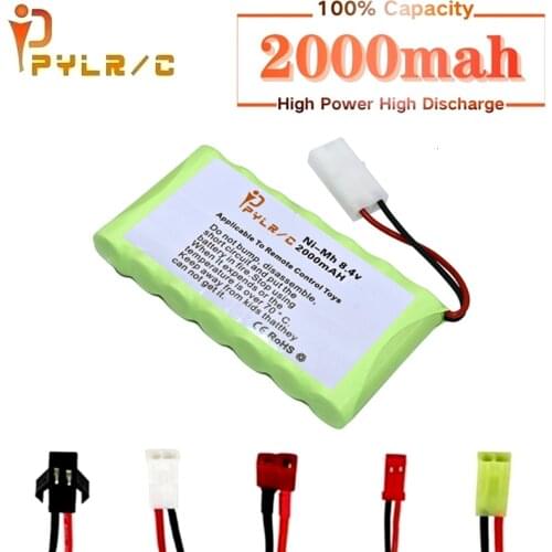 8.4v Rechargeable Battery For Rc toys Cars Tanks Robots Gun Boat With Tamiya Plug NiMH Battery AA 8.4v 2000mAh Battery Pack 1Pcs