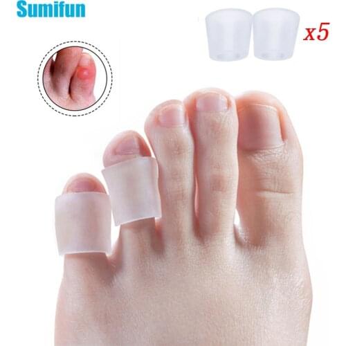 10Pcs/5Pairs Foot Toe Separator Corn Protector Hammer Gel Sleeves Hallux Corn Eye Corrector Pedicura Foot Care Tool D1328