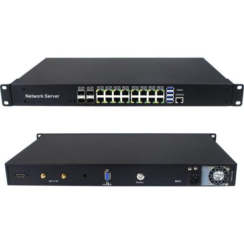 20-port Intel Core i7 9700 processor 1u 16 nic server rack 4 SFP i3 i5 i7 firewall appliance pfSense with OEM ODM China